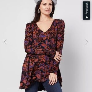 Free People Hello Lover Tunic Top Noir Combo